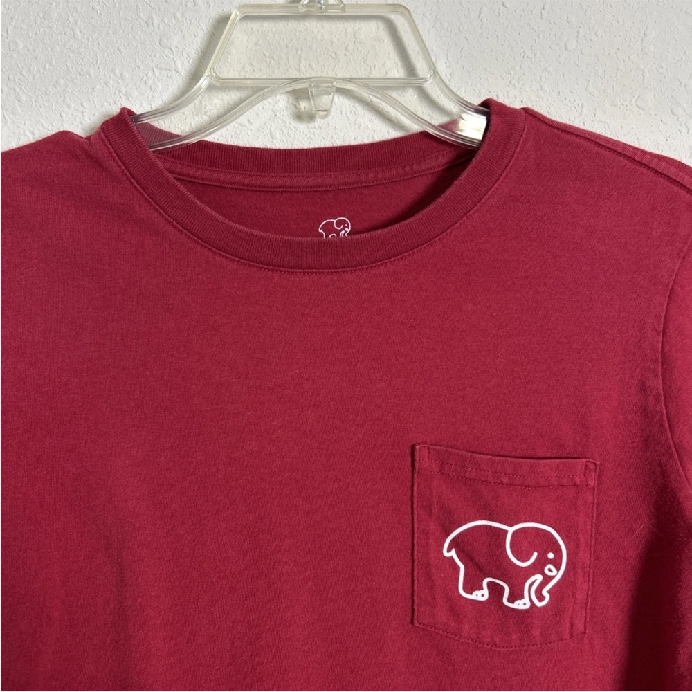 Ivory Ella Long Sleeve Pocket T-Shirt Women’s Med Maroon Soccer Elephant Graphic - Picture 4 of 10